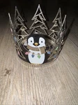 Penguin Christmas Tree & Lights 3 Wick Candle Holder Bath Body Works Silver. Fixed Price $13.95.