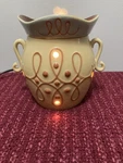 Scentsy Warmer Blynken Sage Green & Brown Flourish Crackle Dsw-nody Retired. Fixed Price $14.99.