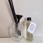 Diptyque Roses Diffuser Set - Fragrance Refill, Glass Vessel, Reeds, Funnel. Fixed Price $130.00.