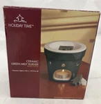 Holiday Time Ceramic Green Melt Burner Home Fragrance Oil Difusser Christmas. Fixed Price $14.78.