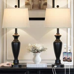 30" Tall Table Lamps Set Of 2, Touch Control Bedside With Usb A+c Ports .... Fixed Price $125.98.