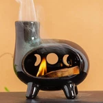 Handcrafted Ceramic Palo Santo Holder Burner With Green Glaze - Modern Footed.... Fixed Price $199.00.