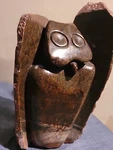 Carved Serpentine Stone Owl Shona Sculpture Signed By The Artist Hand Heavy. Fixed Price $600.00.