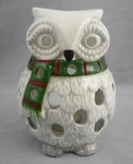 Yankee Candle Sparkling Snow Owl Tealight Holder Wearing Green Scarf 5.3". Fixed Price $11.99.