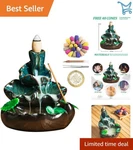 Ceramic Waterfall Incense Holder With Cones Sticks Home Zen Decor. Fixed Price $25.98.