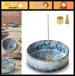 5.9" Ceramic Incense Holder - 10 Holes For Sticks, Coils, Cones & Sage Handcra. Fixed Price $43.99.
