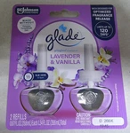 Glade Plugins Scented Oil Refills, Lavender & Vanilla, 2 0.67 Oz Each. Fixed Price $7.55.