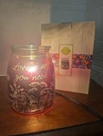 Scentsy Love Is All You Need Wax Warmer In Box 2016 Retired Purple Floral Glass. Fixed Price $39.99.