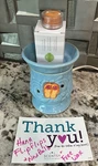 Scentsy Wax Warmer Hana Flipflops Blue Beach Tropical + Pumpkin & 25 Bulb. Fixed Price $46.00.