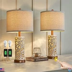Oyears 22'' Touch Control Table Lamp Set Of 3-WAY Dimmable Nightlight, Brown. Fixed Price $157.48.