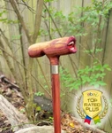 Carved Cedar Wooden Walking Stick Handmade Cane Original Signed By Artist 34". Fixed Price $125.00.