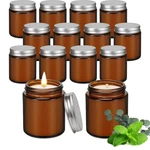 Trxvxo 12 Pcs 8 Oz Mini Soy Wax Candles Eucalyptus Mint Scented Aromatherapy. Fixed Price $86.99.