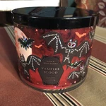 Bath & Body Works 3 Wick Candle W/lid In The Yummy "vampire Blood" Scent. Fixed Price $22.99.