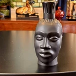 Vtg Lampe Berger Jars Tribal African Warrior Head Black Fragrance Oil Rare. Fixed Price $298.00.