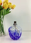 Vintage Berger Catalytic Fragrance Lamp Blue White Thumbprint Art Glass Diffuser. Fixed Price $60.00.