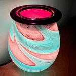 Tidepool Blue Swirl Art Glass Scented Wax Warmer Better Homes Gardens Full Size. Fixed Price $15.00.