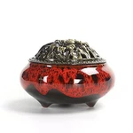 Ceramic Incense Burner, Coil Cone Stick Holder, Home Fambe Red. Fixed Price $12.99.