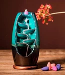 Incense Waterfall Ceramic Burner W/10 Cones Backflow. Fixed Price $8.99.