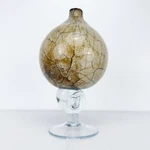 Krosno Poland Vtg Jozefina Hand Blown Art Glass Marble Beige Snail Stem Oil Lamp. Fixed Price $33.43.