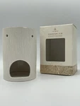 New Thymes Frasier Fir Wax Warmer 24 Karat Gold Rim Tall White Stump Ceramic.. Fixed Price $23.95.