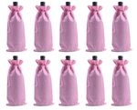 Viamto 10PCS Pink Burlap Wine Bags Drawstring Lining 15X35CM Gift Pouches. Fixed Price $16.65.