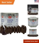 White Sage Backflow Incense Cones For Waterfall And Mat Bundle Inciensos Arom.... Fixed Price $23.99.
