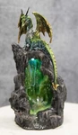 Ebros Emerald Dragon Crystal Geode Mountain Backflow Incense Burner With Led. Fixed Price $42.99.