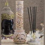 Hand Carved Soapstone Incense Stick Holder Candle Burner Tea Natural. Fixed Price $53.80.