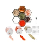 Set Of 10 Magnetic Spice Jars For Refrigerator, Glass Small Hex... Fast Usa Ship. Fixed Price $40.66.