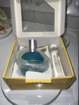 Lampe Du Parfumeur Paris Teal Turquoise Blue Glass Fragrance Wick And Oil. Fixed Price $25.00.