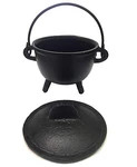 New Age Imports, Inc. Cast Iron Cauldron W/handle & Lid, Ideal For Smudging,. Fixed Price $19.99.