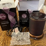 Scentsy Lampshade Collection-autumn Glow W/copper Broad Base,trivet&bulb. Fixed Price $45.00.