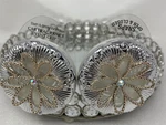 Set Of 2 - Bath & Body Works Scentportable Car Clip Silver Gold Flower. Fixed Price $28.50.