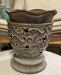 Scentsy Wax Warmer Roma Gray Brown Embossed Floral Swirl Full Size 248272. Fixed Price $19.52.