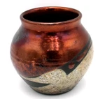 M J Gwinup Raku Pottery Vase Blue Spruce Studio Art Signed 2012 Usa. Fixed Price $50.00.