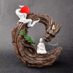 Resin Dragon Buddha Backflow Incense Burner With Free 48 Cones. Fixed Price $68.55.