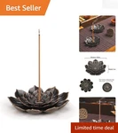 Durable Zinc Alloy Lotus Incense Burner - Ideal For Meditation & Relaxation. Fixed Price $11.98.