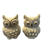 Lenox Set Of Two Owl Votive Candle Holders 3.5" With Gold Trim. Fixed Price $15.99.