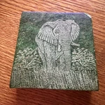 Elephant Hand-etched South African Verdite Stone; Signed By Artist!. Fixed Price $20.00.