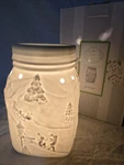 Scentsy Let Snow Wax Warmer White Mason Jar Retired Christmas 34974 Holiday. Fixed Price $24.99.