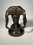 Vtg 6" Asian Buddhism Bronze Elephant Head Statue Incense Burner Censer India. Fixed Price $50.00.