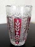 Vintage 1980'S Cut Crystal Ruby Red Ornate Elegant Vase 6"TALL Czech Glass Great. Fixed Price $34.99.