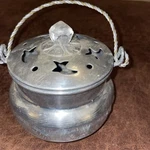 Vtg Claire Burke Aluminum Silver Potpourri Cauldron Incense Burner Lid Herb. Fixed Price $33.50.