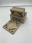 Rusticity Wood Coaster Set Of 6 With Holder For Beer And Other Drinks - Antique. Fixed Price $22.95.