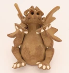 Studio Pottery Winged Dragon Incense Holder Burner 5.5 High Artist Signed. Fixed Price $37.99.
