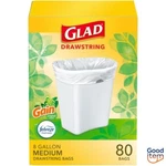 Glad Drawstring Gain Odor Shield Medium Trash Bags - 8GAL 80CT: Fresh Scent. Fixed Price $19.03.