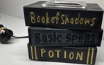 Scentsy Book Of Shadows Electric Wax Warmer Ceramic Glass Black Gold Plug-in. Fixed Price $16.00.