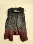 525 America Real Dyed Rabbit Fur Vest Black Burgundy Sleeveless Women. Fixed Price $75.00.