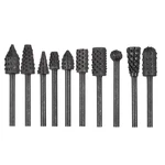10PCS 1/8''(3MM) Shank Rotary Burr Rasp Set, Carbon Steel Wood Carving File. Fixed Price $12.69.