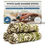 White Sage Smudge Stick Set 3-PACK 4" Bundles For Cleansing & Meditation. Fixed Price $14.36.